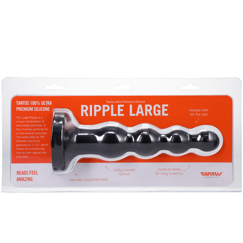 Tantus Silicone Large Ripple Butt Plug Black