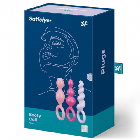 Satisfyer Booty Call (set of 3) (Colored) - pink, purple, red