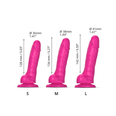 SLIDING SKIN REALISTIC DILDO FUCHSIA - L