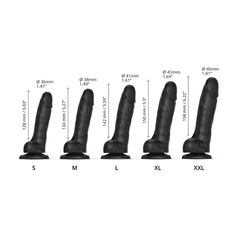 SLIDING SKIN REALISTIC DILDO BLACK- XL