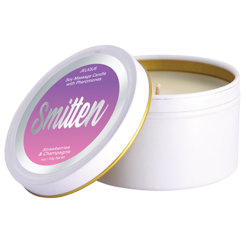 SOY MASSAGE CANDLE SMITTEN STRAWBERRIES & CHAMPAGNE 4 FL OZ