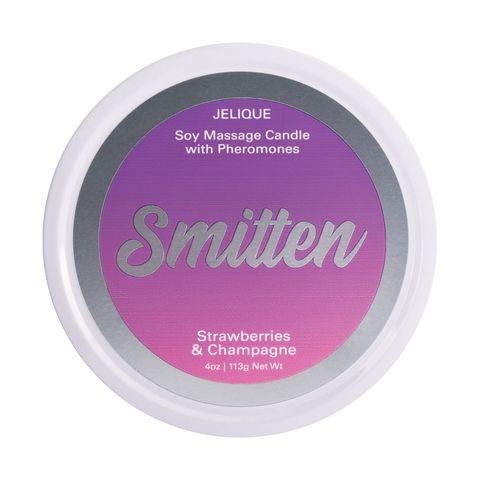 SOY MASSAGE CANDLE SMITTEN STRAWBERRIES & CHAMPAGNE 4 FL OZ