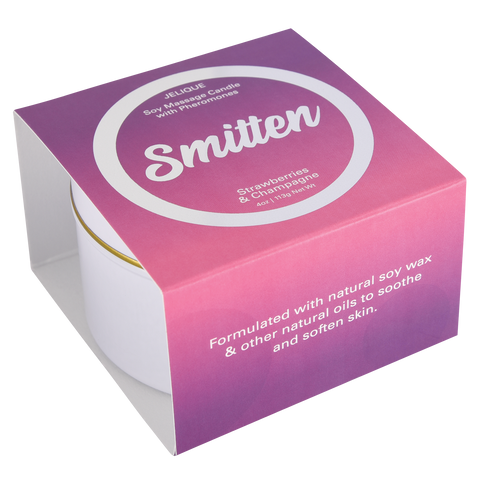 SOY MASSAGE CANDLE SMITTEN STRAWBERRIES & CHAMPAGNE 4 FL OZ