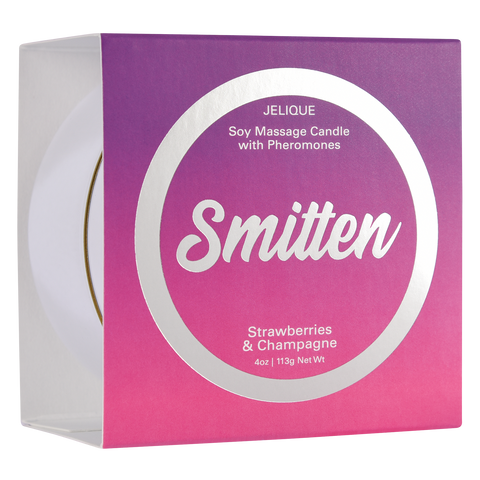 SOY MASSAGE CANDLE SMITTEN STRAWBERRIES & CHAMPAGNE 4 FL OZ