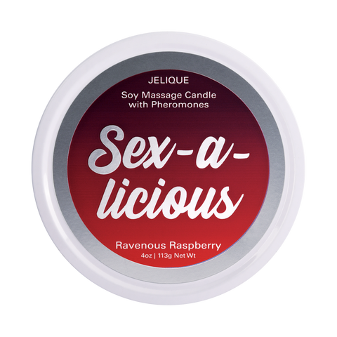 SOY MASSAGE CANDLE SEX-A-LICIOUS RAVENOUS RASPBERRY 4 FL OZ