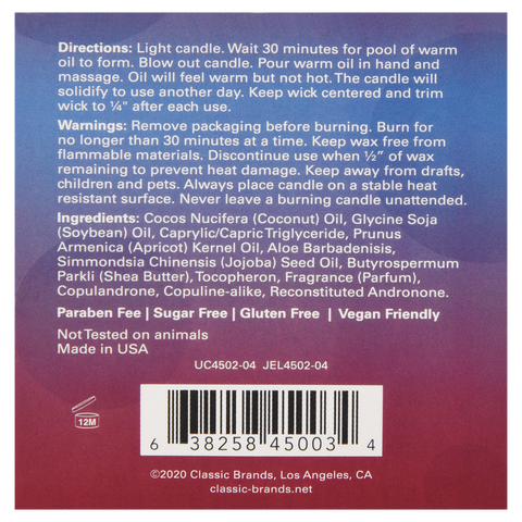 SOY MASSAGE CANDLE SEX-A-LICIOUS RAVENOUS RASPBERRY 4 FL OZ