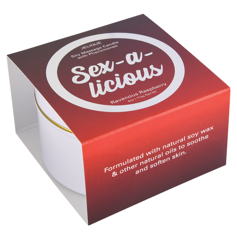 SOY MASSAGE CANDLE SEX-A-LICIOUS RAVENOUS RASPBERRY 4 FL OZ