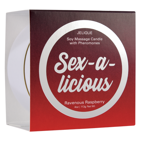 SOY MASSAGE CANDLE SEX-A-LICIOUS RAVENOUS RASPBERRY 4 FL OZ