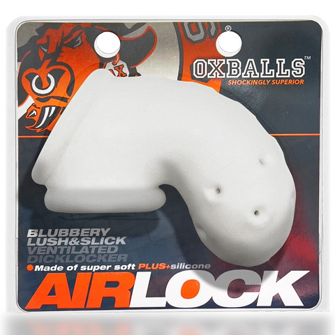 AIRLOCK, air-lite vented chastity, WHITE ICE