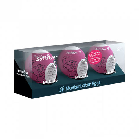 Satisfyer Masturbator Egg 3er Set (Bubble) Violet