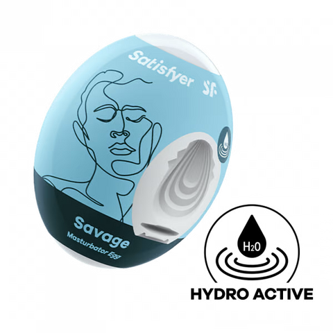 Satisfyer Masturbator Egg Single (Savage) Light Blue