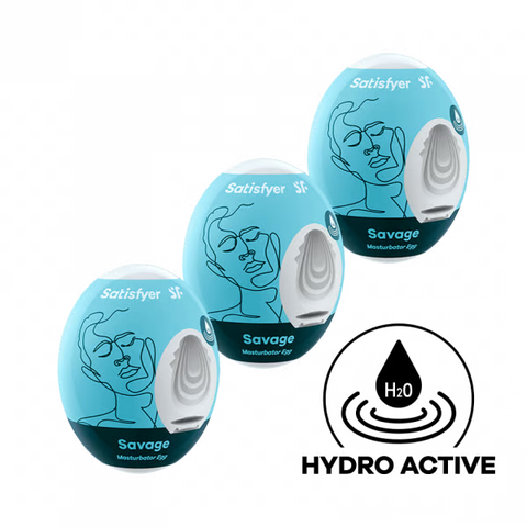 Satisfyer Masturbator Egg 3er Set (Savage) Light Blue