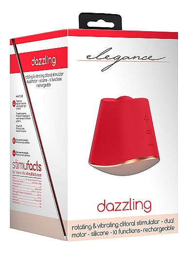 Shots Toys Elegance Dazzling Rotating &amp; Vibrating Clitoral Stimulator Red